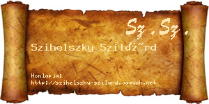 Szihelszky Szilárd névjegykártya