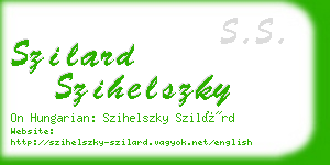 szilard szihelszky business card